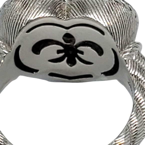 Judith Ripka Sterling Silver and Gold Tone CZ Pave Heart Ring Size 7 #21041 - Picture 5 of 10